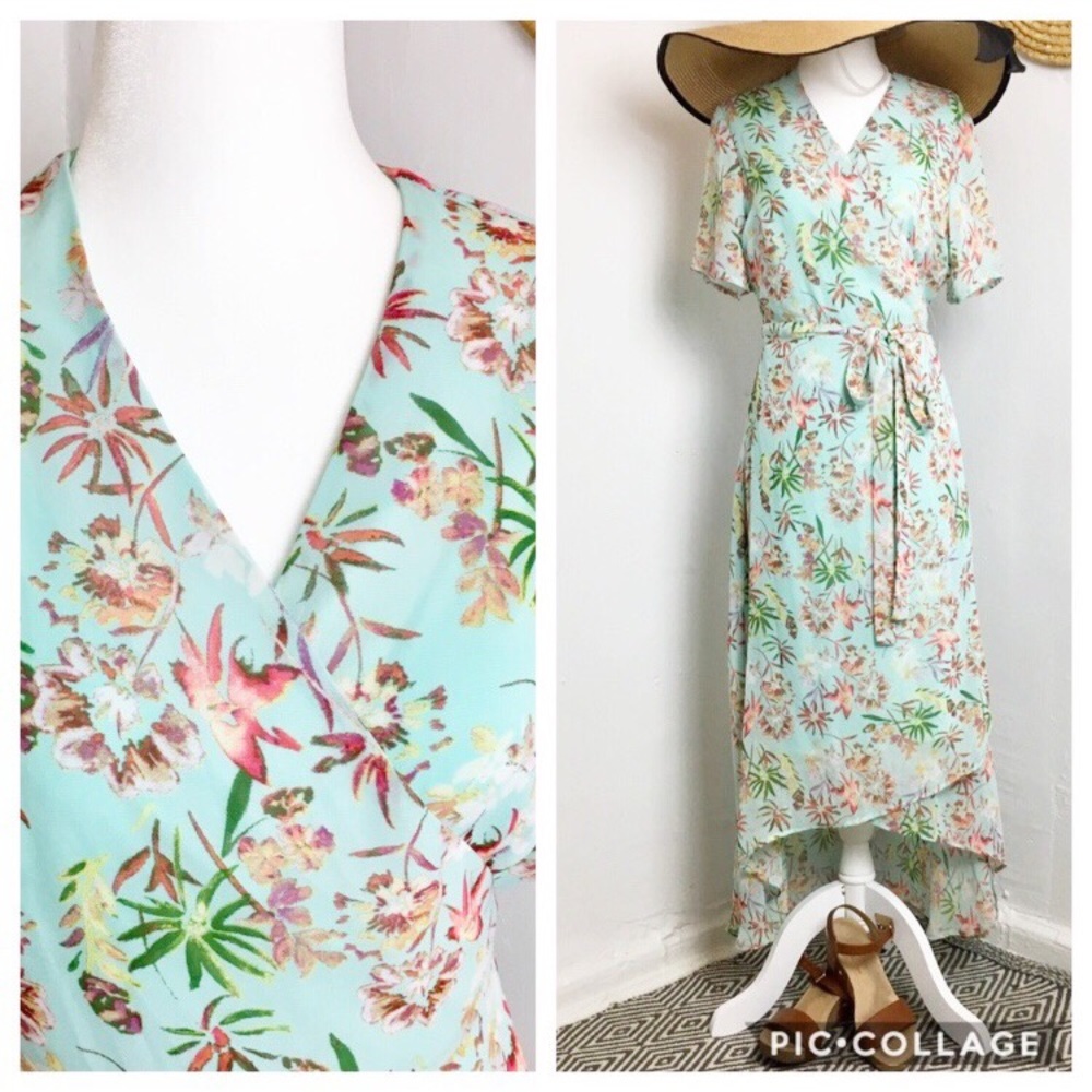 Beautiful summer dress high low long wrap dress